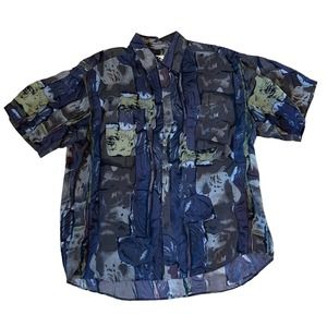 Mens‎ C.S.C Lightweight Short Sleeved Button Down SZ L 100% Silk